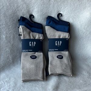 GAP Men's Super Soft Crew Socks - tan  and Blue 3 pack 2 available